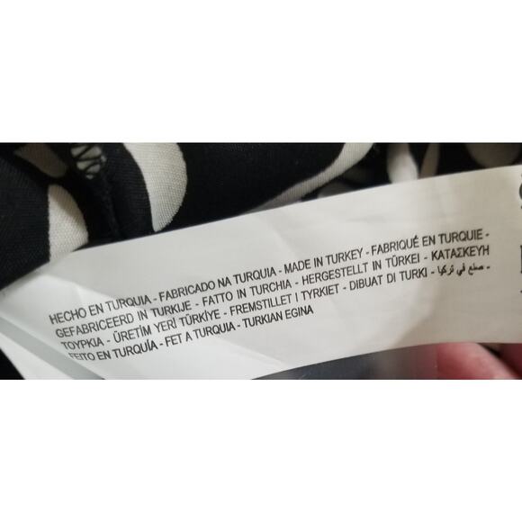 Zara Career Viscose Dress Black & White Maxi Length Balloon Sleeves SZ L - Picture 10 of 10